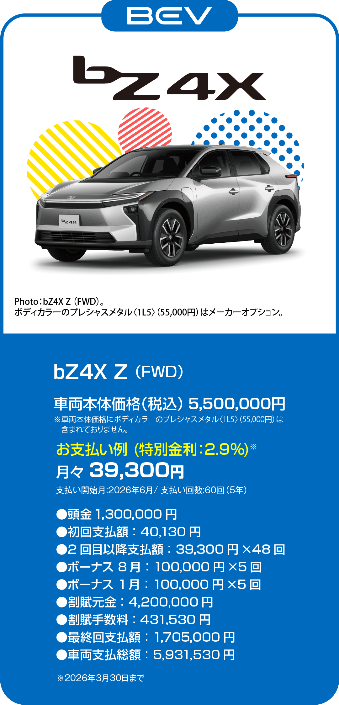 プリウスのお支払い例